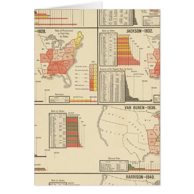 Presidentval 1824-1840 hälsningskort (Framsidan)