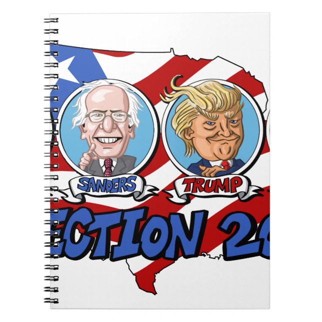 Presidentval 2016 anteckningsbok med spiral (Framsidan)