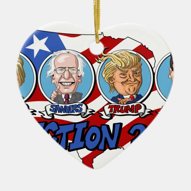 Presidentval 2016 julgransprydnad keramik (Framsidan)
