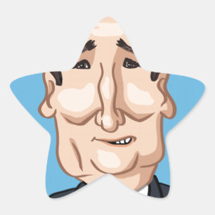 Presidentval 2016 stjärnformat klistermärke