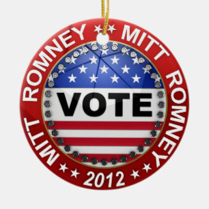 Presidentval Mitt Romney 2012 Julgransprydnad Keramik
