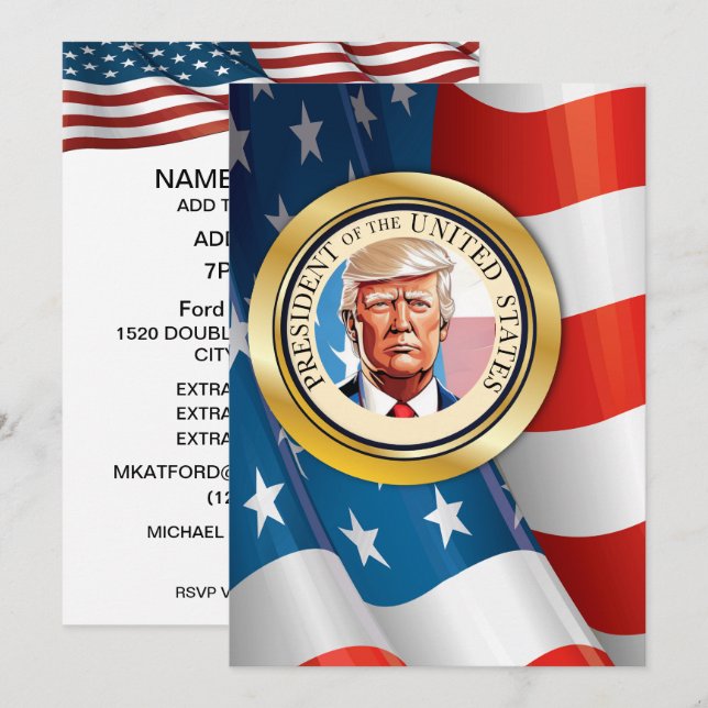 Presidentvalfirande Inbjudningar (Fram/baksida)