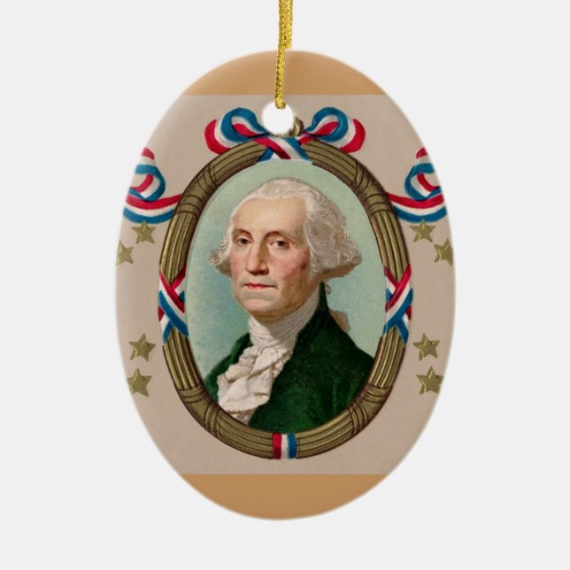 PresidentWashington prydnad Julgransprydnad Keramik (Framsidan)