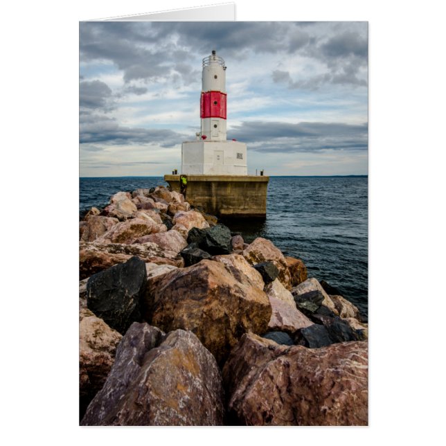 Presque Isle Harbour Breakwater Lighthouse Hälsningskort (Framsidan)