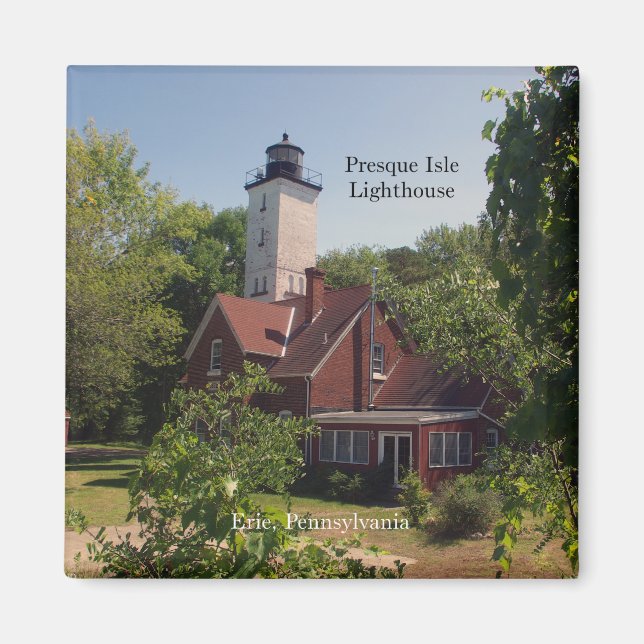 Presque Isle Lighthouse Erie magnet (Framsidan)