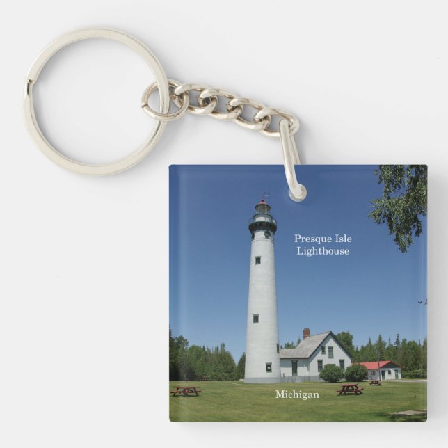 Presque Isle Lighthouse-nyckelring (Framsidan)