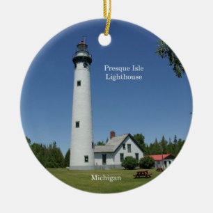 Presque Isle Lighthouse-prydnadsföremål Julgransprydnad Keramik