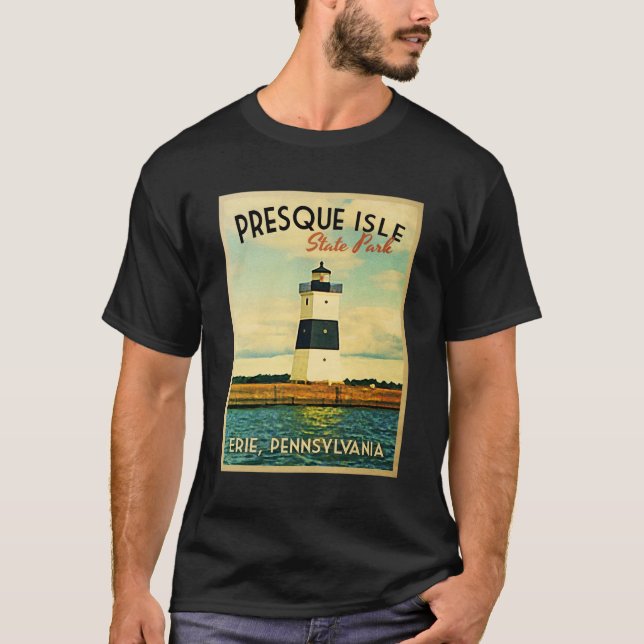 Presque Isle Lighthouse T-shirt (Framsida)