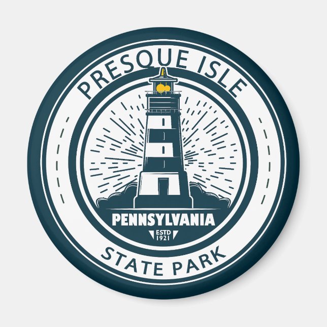 Presque Isle State Park Pennsylvania Badge Magnet (Framsidan)