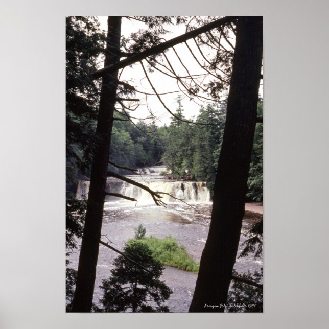 Presque Isle Waterfalls 1981 Porcupine Mountains Poster (Framsidan)