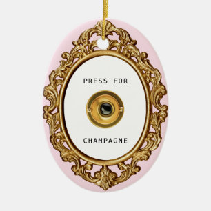 Press for Champagne Julgransprydnad Keramik