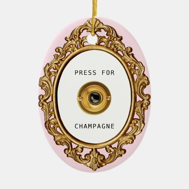 Press for Champagne | Julgransprydnad Keramik (Framsidan)