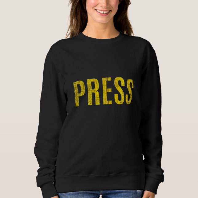 Press Shirt Journalist Reporter Credentials Zip T Shirt (Framsida)