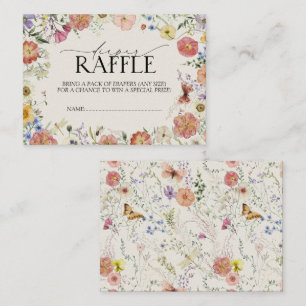 Pressad vildblomma baby shower blöjraffle tilläggskort