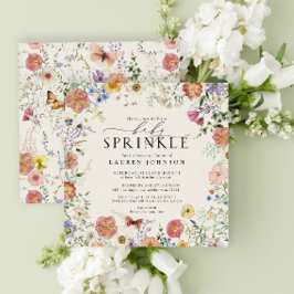 Pressad vildblomma Blommig baby shower till blivan Inbjudningar