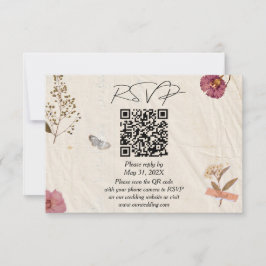 Pressade blommor från shabby chic Bröllop OSA Kort