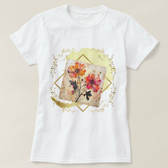 Pressade blommor t shirt (Design framsida)