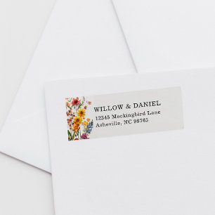 Pressade blommor vildblomma returadressetiketter returadress etikett