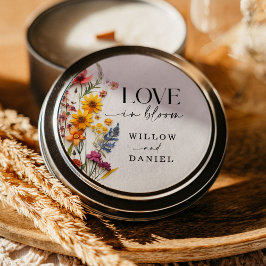 Pressade blommor WildblomBoho Wedding Stickers Runt Klistermärke