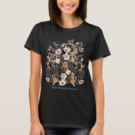 Pressade blommor Wildblommor Namn Cottagecore T Shirt