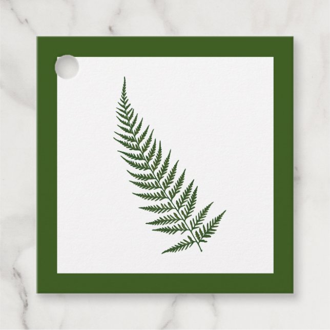 Pressade botaniska fern Löv - Blanda och Match Fär Gåvor Etiketter (Framsida)