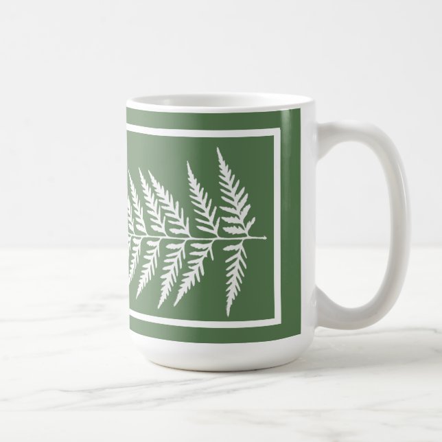 Pressade botaniska fern Löv - Blanda och Match Fär Kaffemugg (Höger)