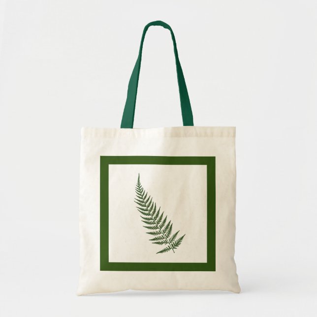 Pressade botaniska fern Löv - Blanda och Match Fär Tygkasse (Framsidan)