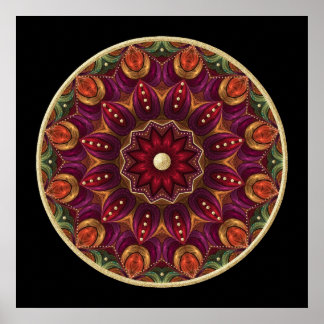 Pressade Foil Mandala Poster