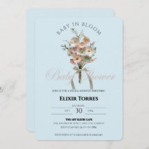 Pressade Wildblommor Baby i Bloom Boho Baby Shower