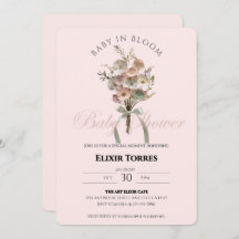 Pressade Wildblommor Baby i Bloom Boho Baby Shower