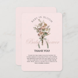 Pressade Wildblommor Baby i Bloom Boho Baby Shower Tack Kort
