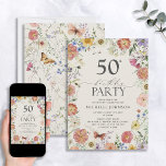 Pressade Wildblommor Blommigt Ram 50:e födelsedage Inbjudningar<br><div class="desc">Vi presenterar vår fantastisk pressade blommigten för vilda blommor ram 50-årsinbjudan! Oavsett om du planerar en 50-årsdag för dig själv eller någon annan, låt detta inbjudande och kreativ-kort ange tonen för dagen. Vår design har en levande vattenfärg som pressade blommor med drakmer, bin och fjärilar i en ram som omger...</div>