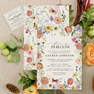 Pressade Wildblommor Kärlek i Möhippan Bloom Inbjudningar