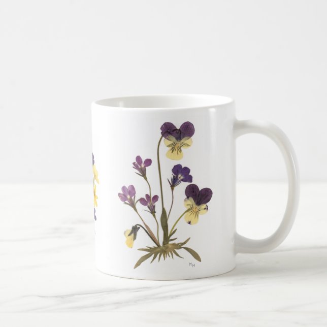 Pressande blommadesign kaffemugg (Höger)