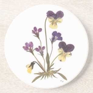 Pressande blommadesign underlägg sandsten