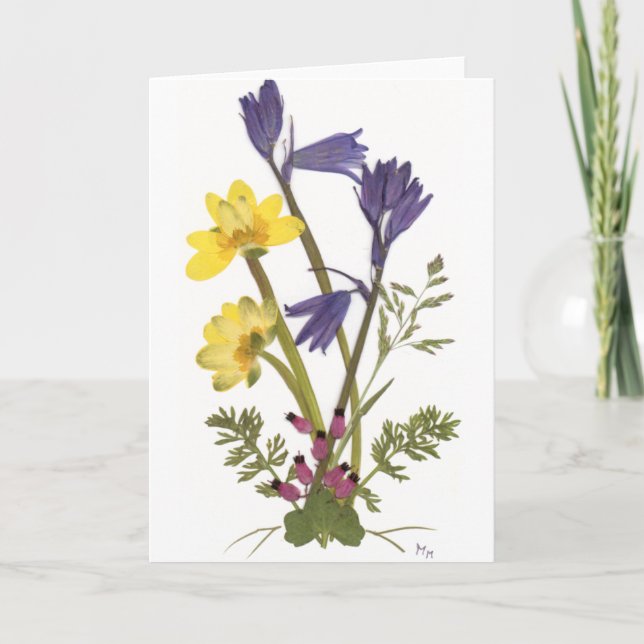 Pressande blommadesigner kort (Framsida)