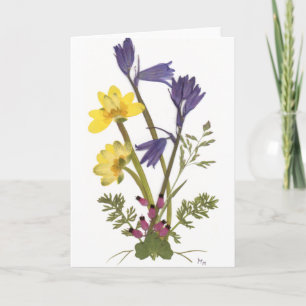 Pressande blommadesigner kort