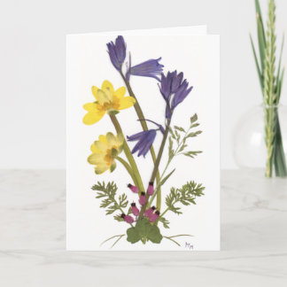 Pressande blommadesigner kort