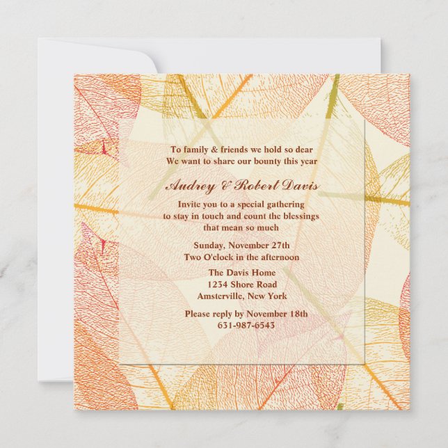 Pressande lövinbjudan inbjudningar (Framsida)