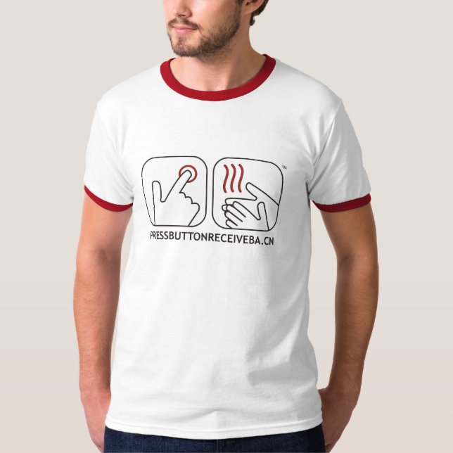 Pressbuttonreceiveba.cn-manar skjorta tee (Framsida)