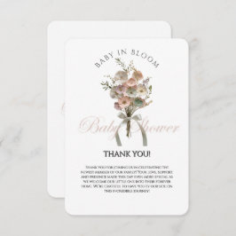 Pressed Wildflower Baby in Bloom Boho Baby Shower Tack Kort