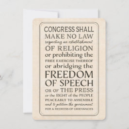 Pressfrihet - Text om första ändring Inbjudningar