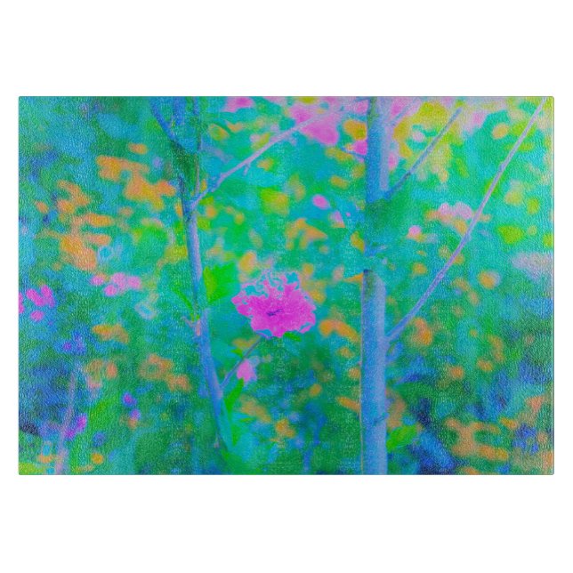 Pressionistiskt blått liggande med Rosa Flower (Framsidan)