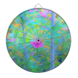 Pressionistiskt blått liggande med Rosa Flower Darttavla