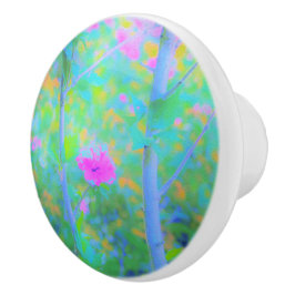 Pressionistiskt blått liggande med Rosa Flower Knopp