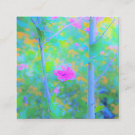 Pressionistiskt blått liggande med Rosa Flower Rabattkort