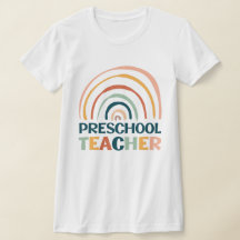 Presskolelärare, retro färg boho rainbow