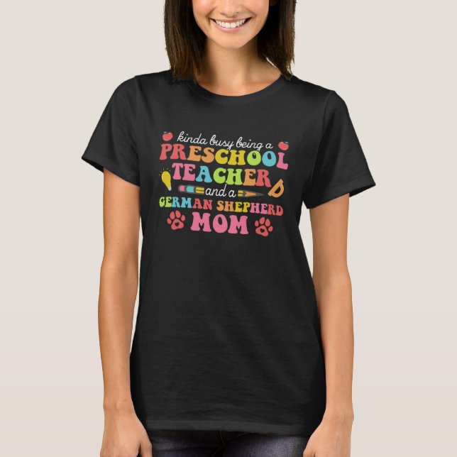 Presskollärare mor tyska herde morsa hund m t shirt (Framsida)