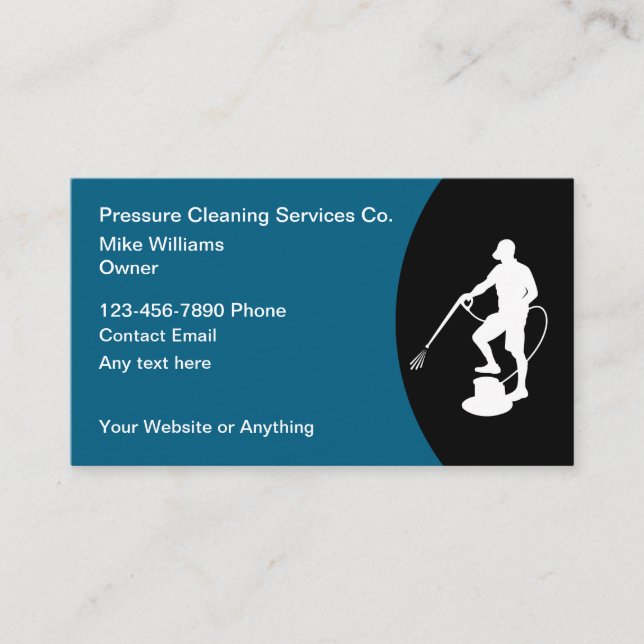 Pressure Cleaning Services Modern Business Cards Visitkort (Framsida)