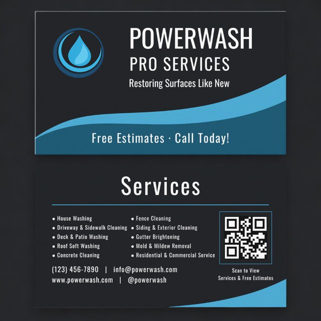 Pressure Washer QR Code Professional Visitkort (Skapare uppladdad)